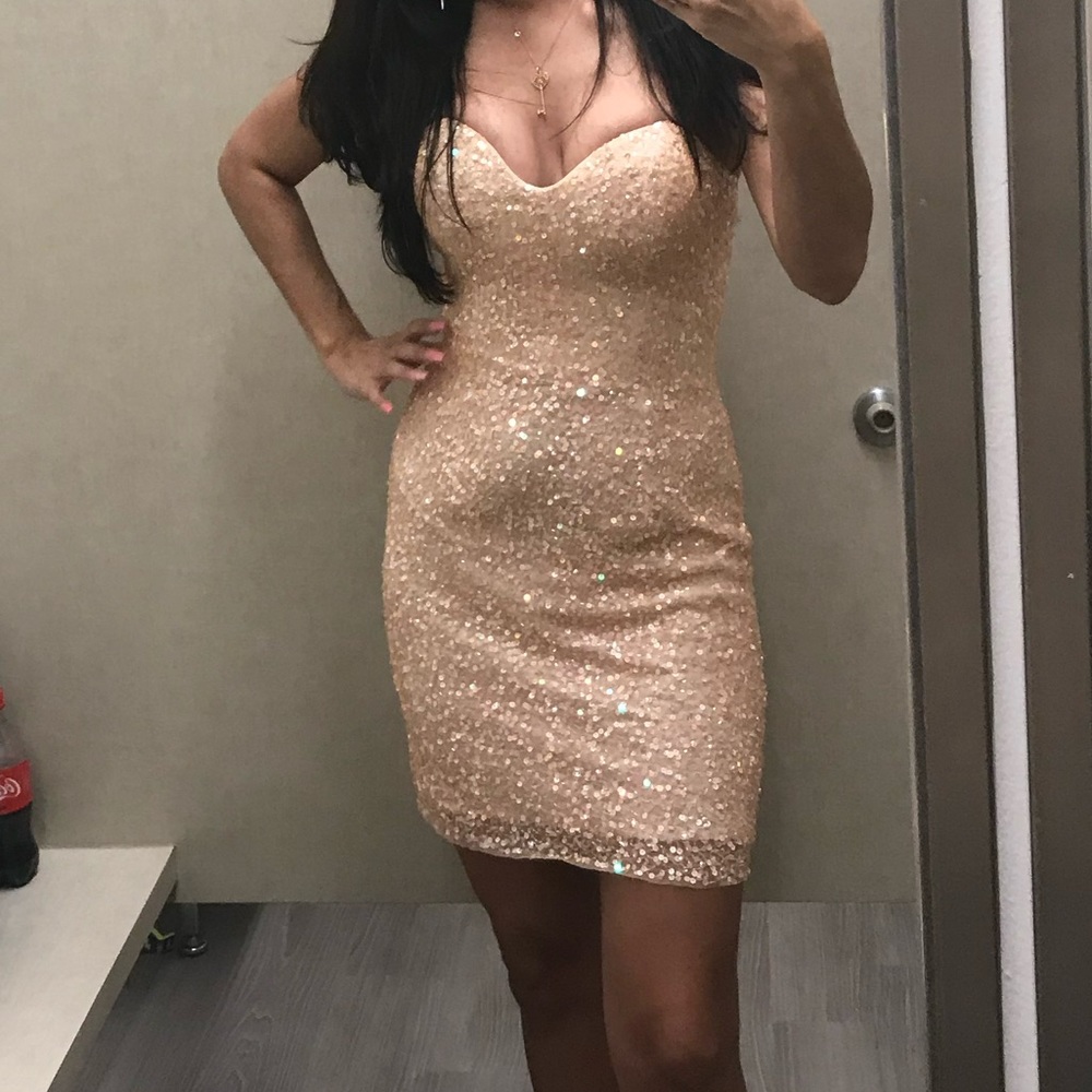 Scala sequin strapless dress